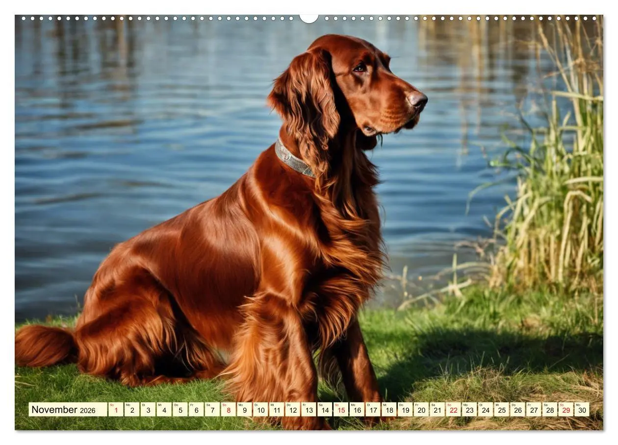 Bild: 9783457408131 | Irish Setter - Anmut pur (Wandkalender 2026 DIN A2 quer), CALVENDO...