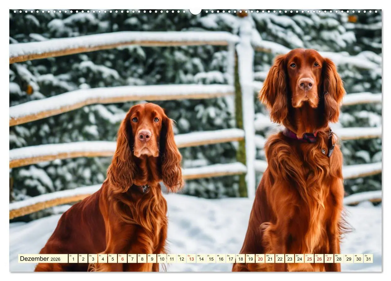 Bild: 9783457408131 | Irish Setter - Anmut pur (Wandkalender 2026 DIN A2 quer), CALVENDO...