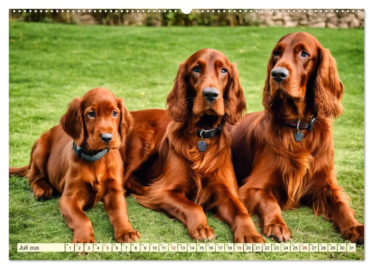 Bild: 9783457408131 | Irish Setter - Anmut pur (Wandkalender 2026 DIN A2 quer), CALVENDO...
