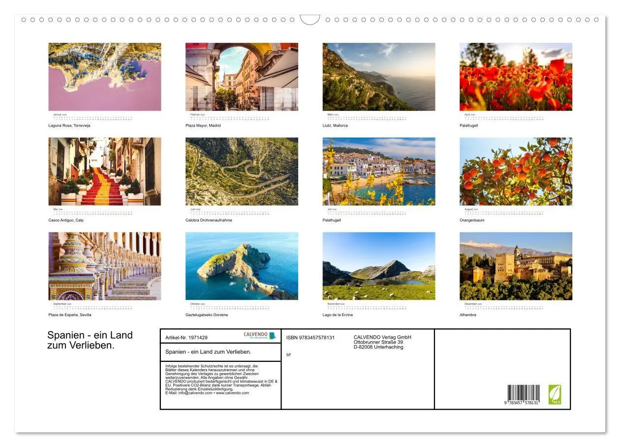 Bild: 9783457578131 | Spanien - ein Land zum Verlieben. (Wandkalender 2026 DIN A2 quer),...