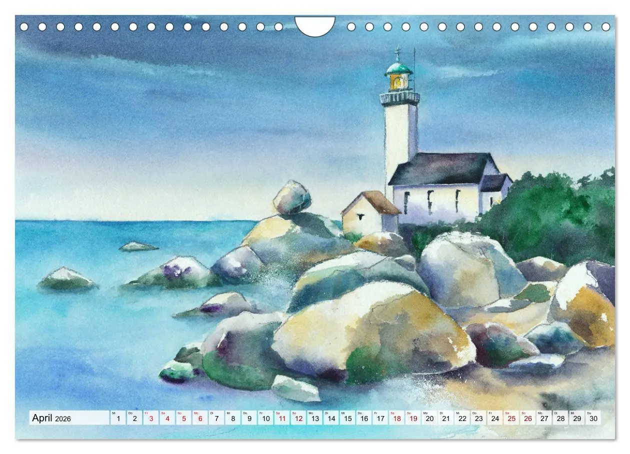 Bild: 9783457888131 | Frankreich Aquarelle (Wandkalender 2026 DIN A4 quer), CALVENDO...
