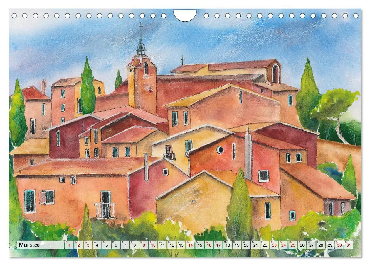 Bild: 9783457888131 | Frankreich Aquarelle (Wandkalender 2026 DIN A4 quer), CALVENDO...