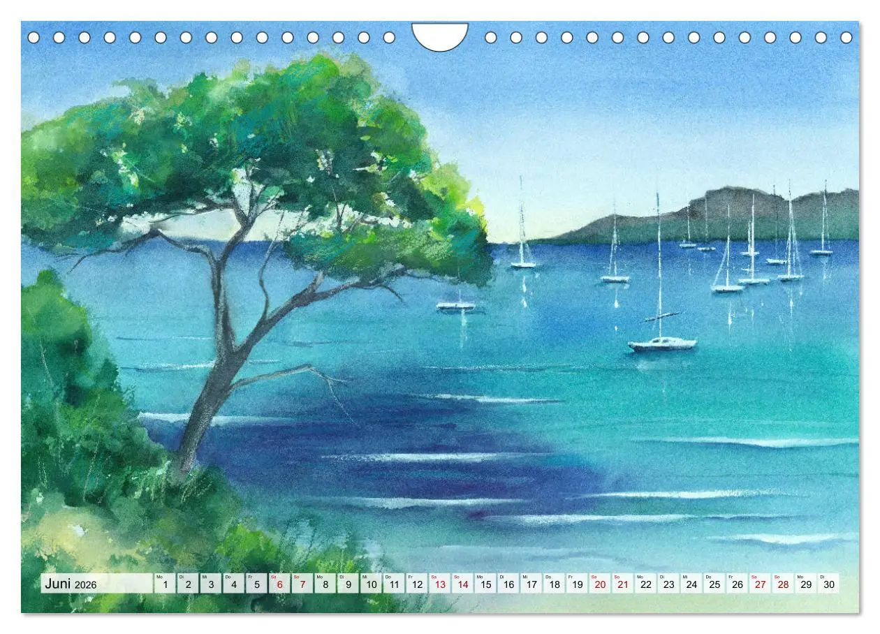 Bild: 9783457888131 | Frankreich Aquarelle (Wandkalender 2026 DIN A4 quer), CALVENDO...