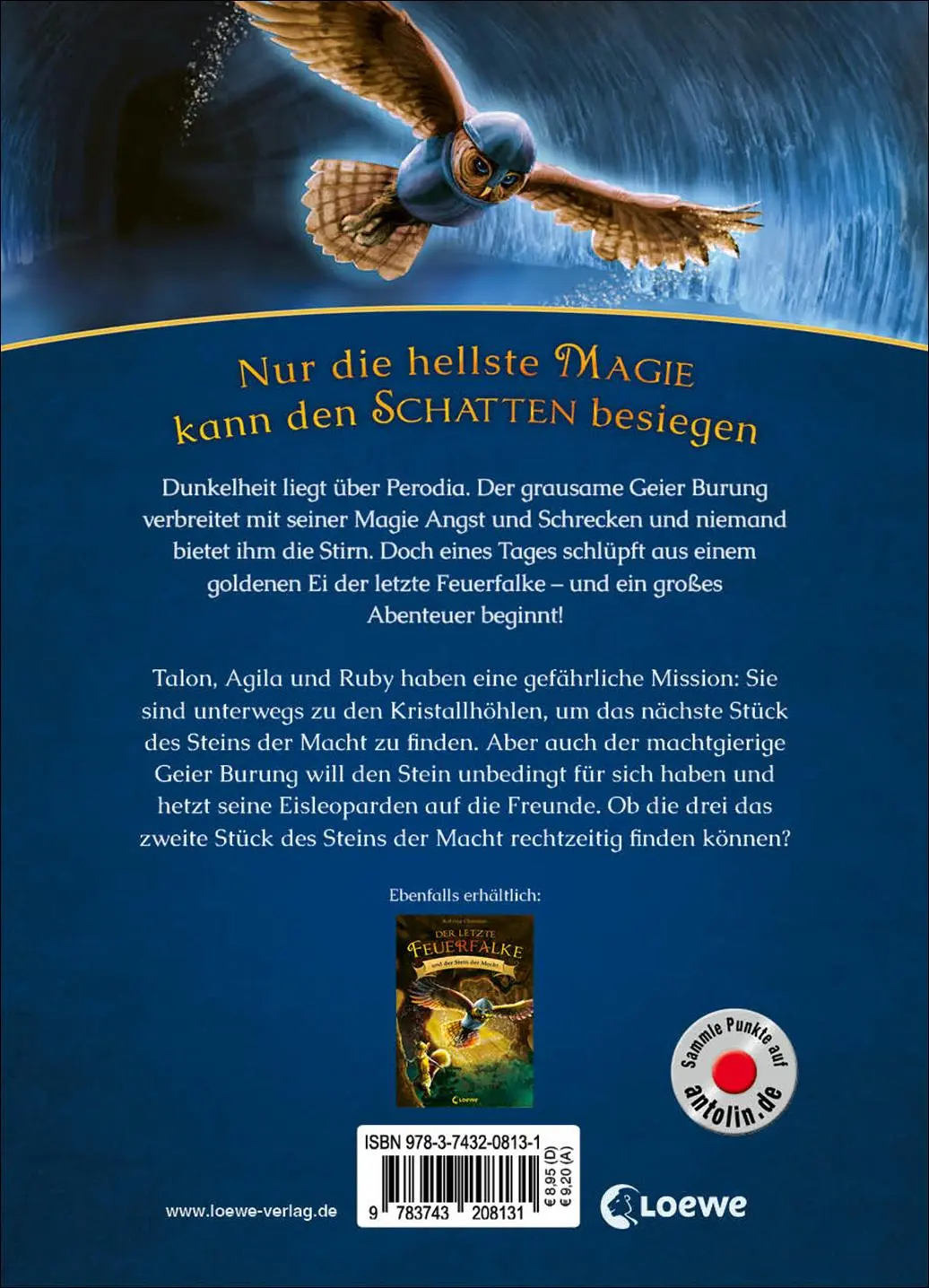 Rückseite: 9783743208131 | Der letzte Feuerfalke und die Kristallhöhlen (Band 2) | Charman | Buch