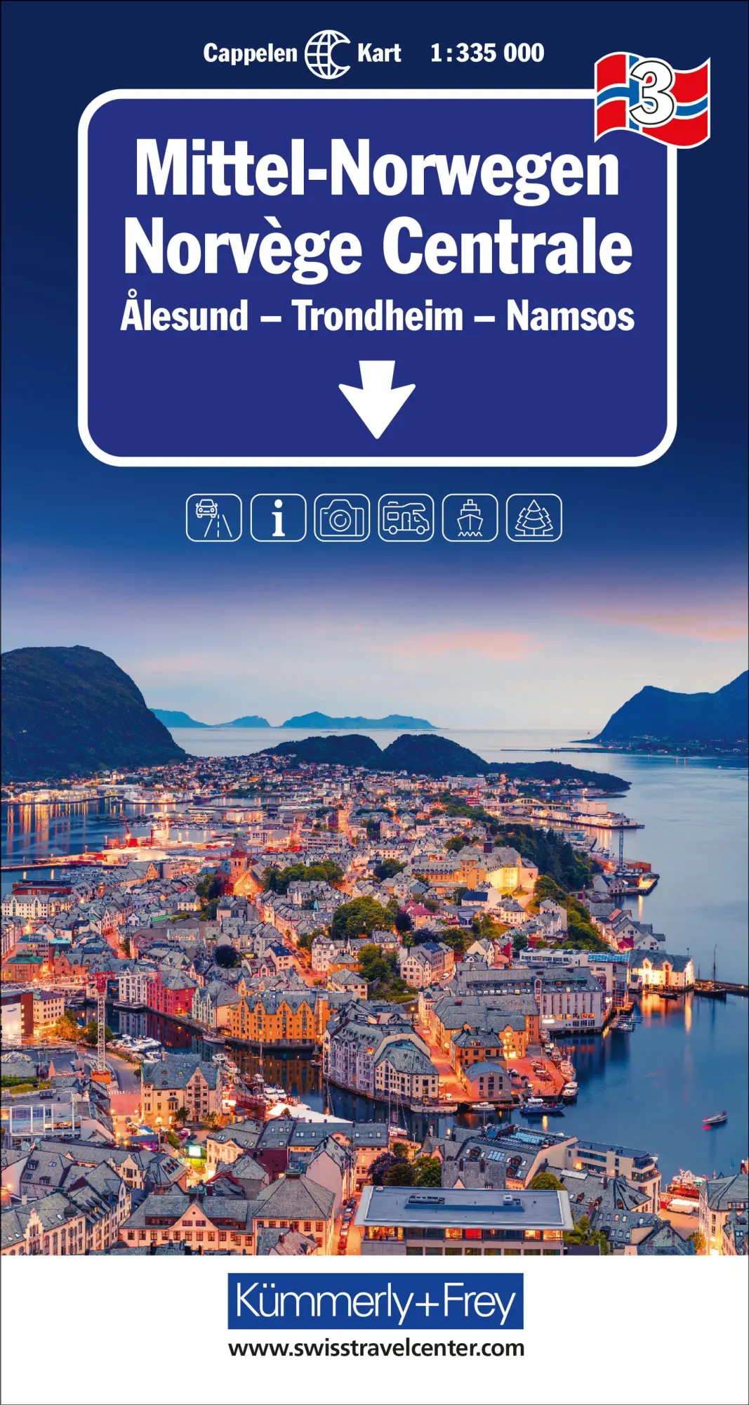 Cover: 9783259018231 | Kümmerly+Frey Regional-Strassenkarte 3 Mittel-Norwegen 1:335.000 | AG