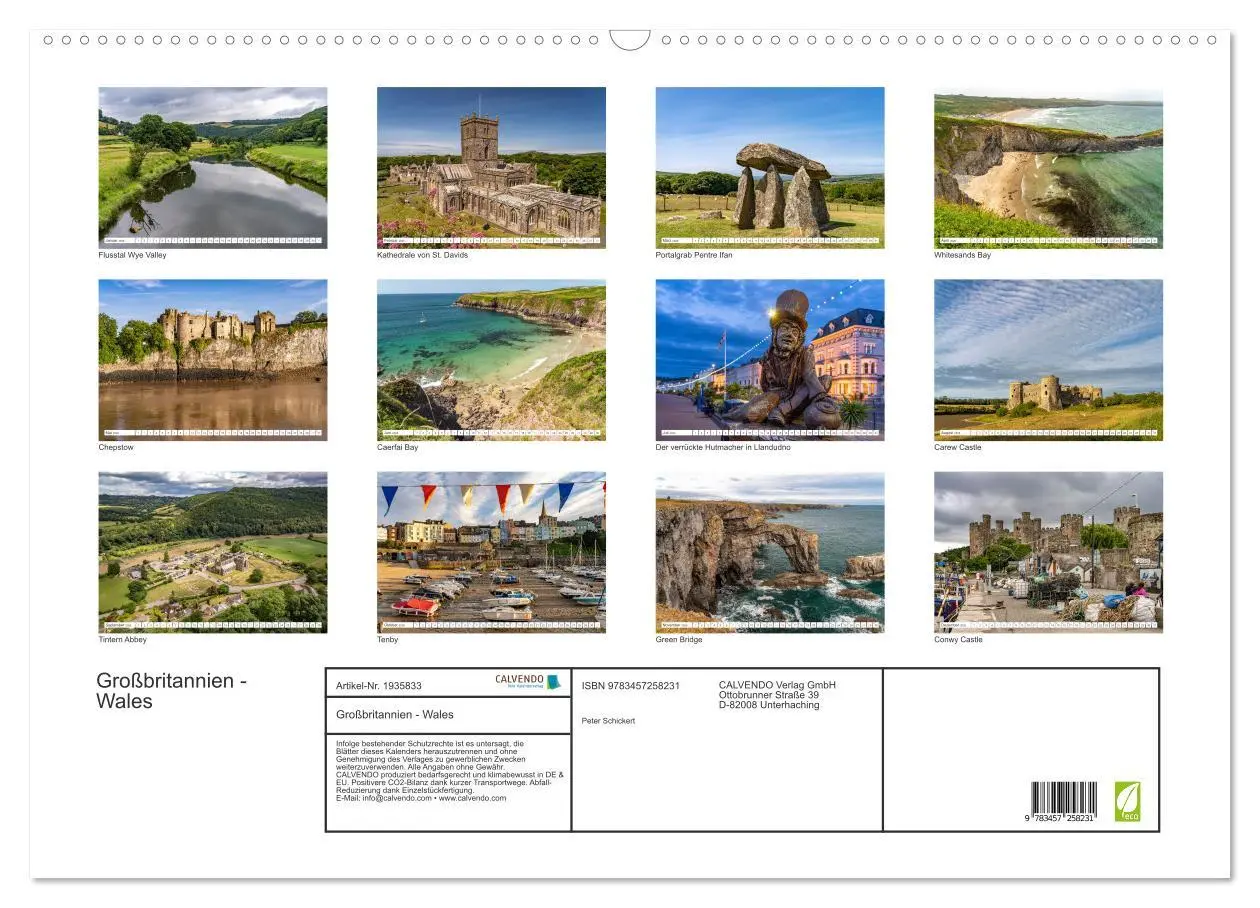 Bild: 9783457258231 | Großbritannien - Wales (Wandkalender 2026 DIN A2 quer), CALVENDO...