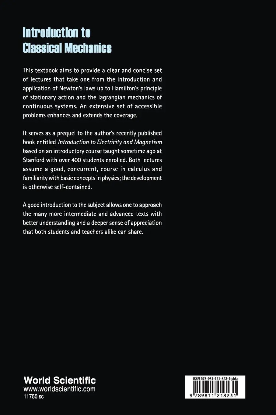 Rückseite: 9789811218231 | INTRODUCTION TO CLASSICAL MECHANICS | Walecka John Dirk | Taschenbuch