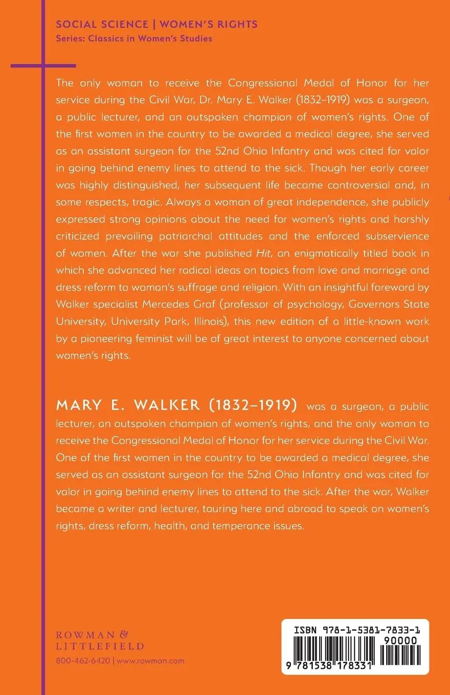 Rückseite: 9781538178331 | Hit | Essays on Women's Rights | Mary Edwards Walker | Taschenbuch