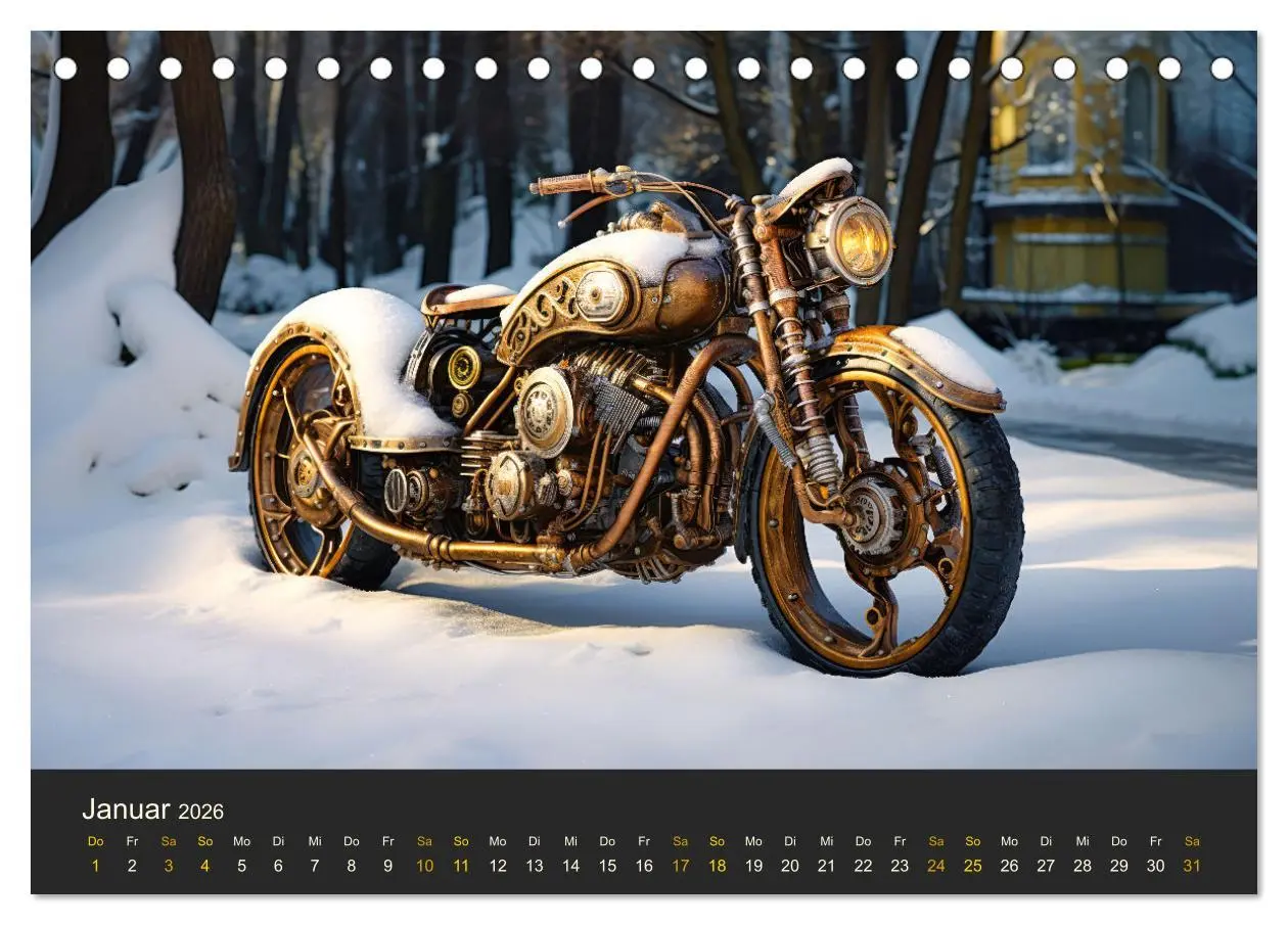 Bild: 9783457488331 | Steampunk Motorräder (Tischkalender 2026 DIN A5 quer), CALVENDO...