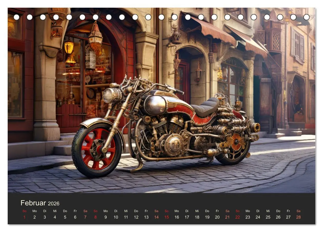 Bild: 9783457488331 | Steampunk Motorräder (Tischkalender 2026 DIN A5 quer), CALVENDO...