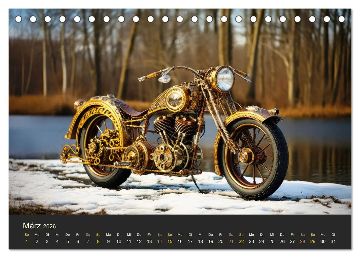Bild: 9783457488331 | Steampunk Motorräder (Tischkalender 2026 DIN A5 quer), CALVENDO...