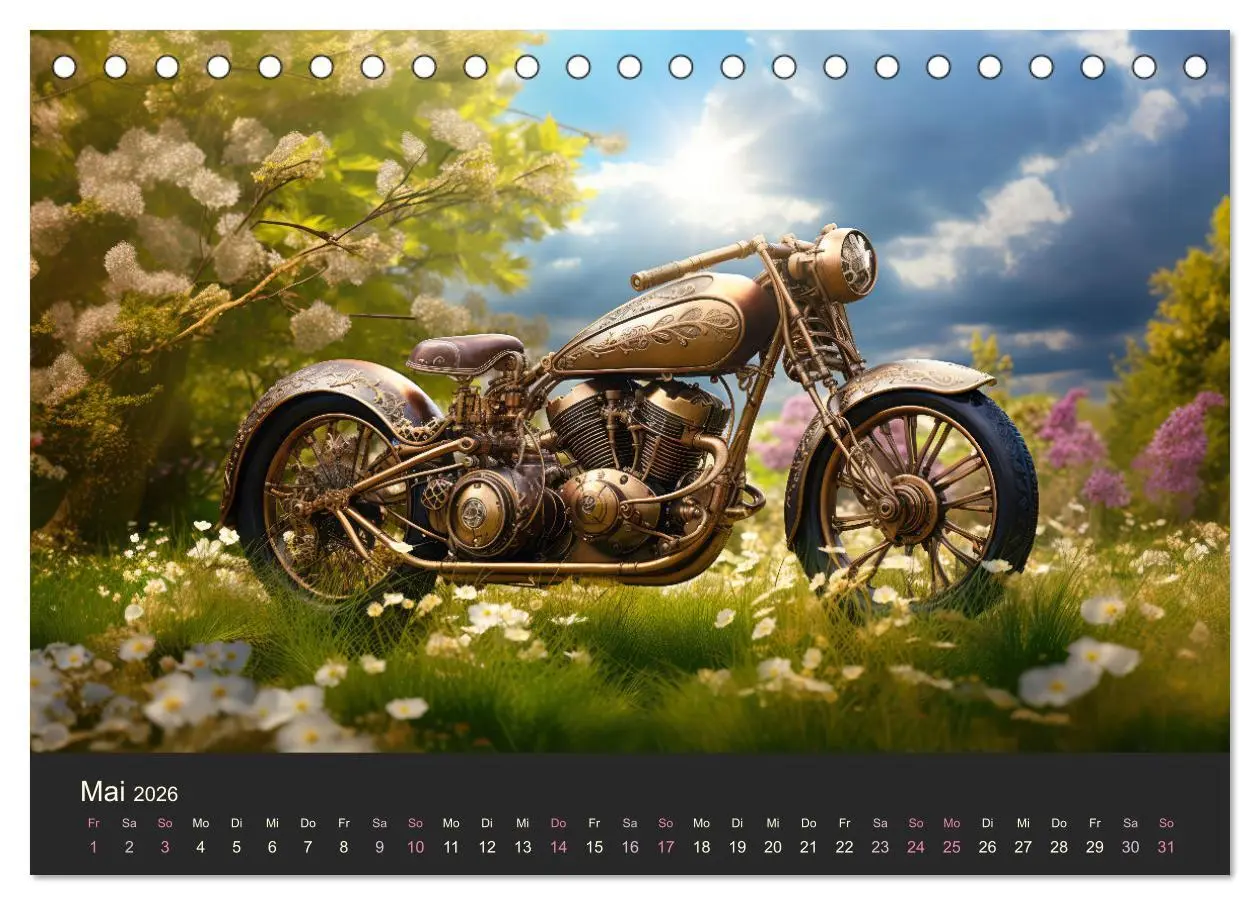 Bild: 9783457488331 | Steampunk Motorräder (Tischkalender 2026 DIN A5 quer), CALVENDO...