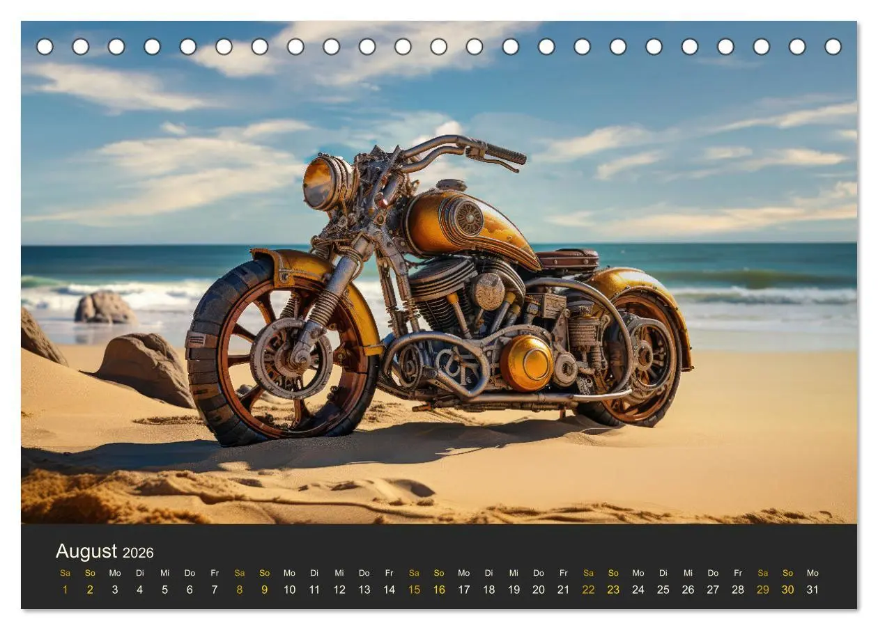 Bild: 9783457488331 | Steampunk Motorräder (Tischkalender 2026 DIN A5 quer), CALVENDO...