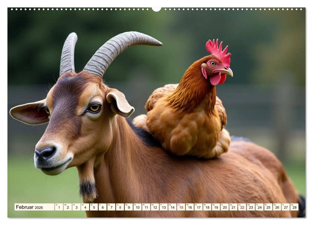 Bild: 9783516028331 | Ungewöhnliche Tierfreundschaften (Wandkalender 2026 DIN A2 quer),...