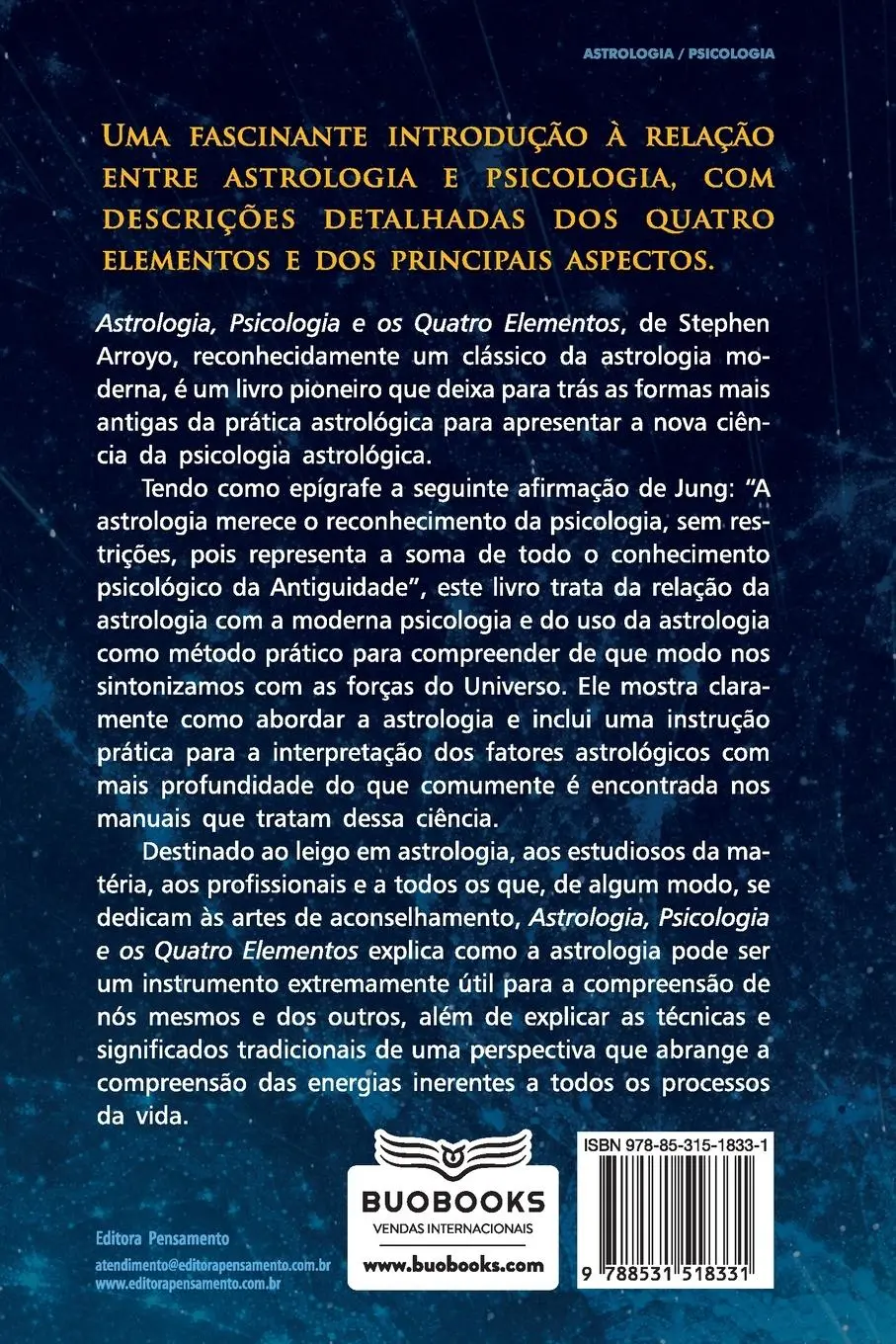 Rückseite: 9788531518331 | Astrologia, Psicologia e os Quatro Elementos | Stephen Arroyo | Buch