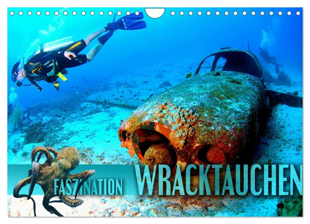 Cover: 9783457548431 | Faszination Wracktauchen (Wandkalender 2026 DIN A4 quer), CALVENDO...