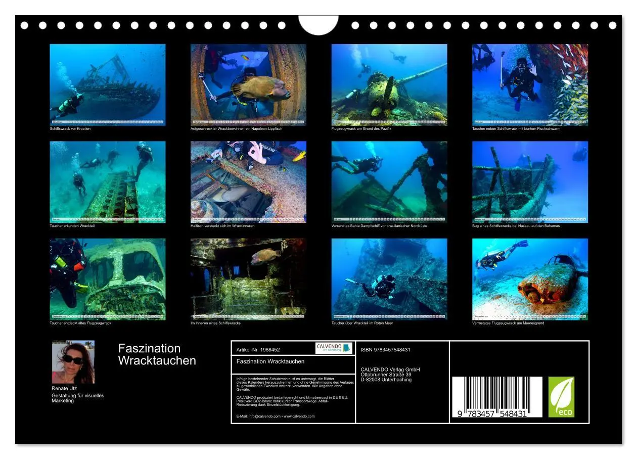 Bild: 9783457548431 | Faszination Wracktauchen (Wandkalender 2026 DIN A4 quer), CALVENDO...