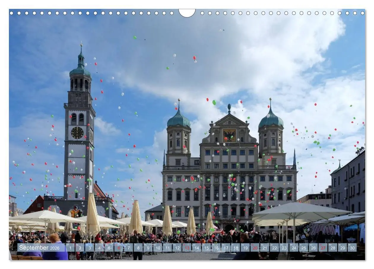 Bild: 9783457858431 | Unterwegs in Augsburg (Wandkalender 2026 DIN A3 quer), CALVENDO...
