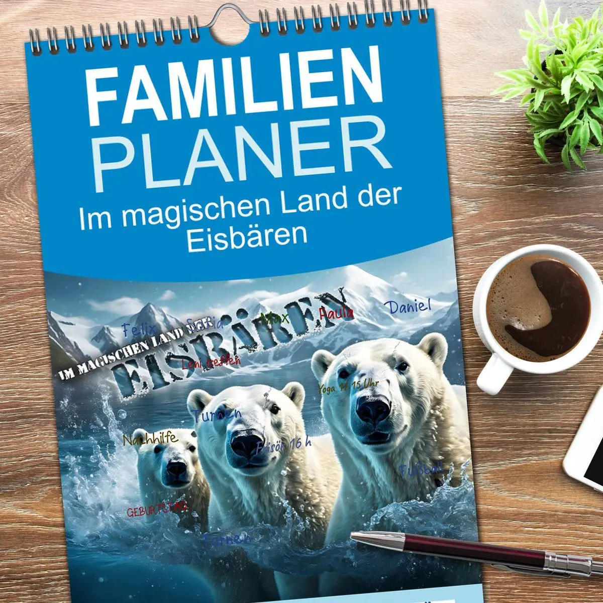 Bild: 9783516498431 | Familienplaner 2026 - Im magischen Land der Eisbären mit 5 Spalten...