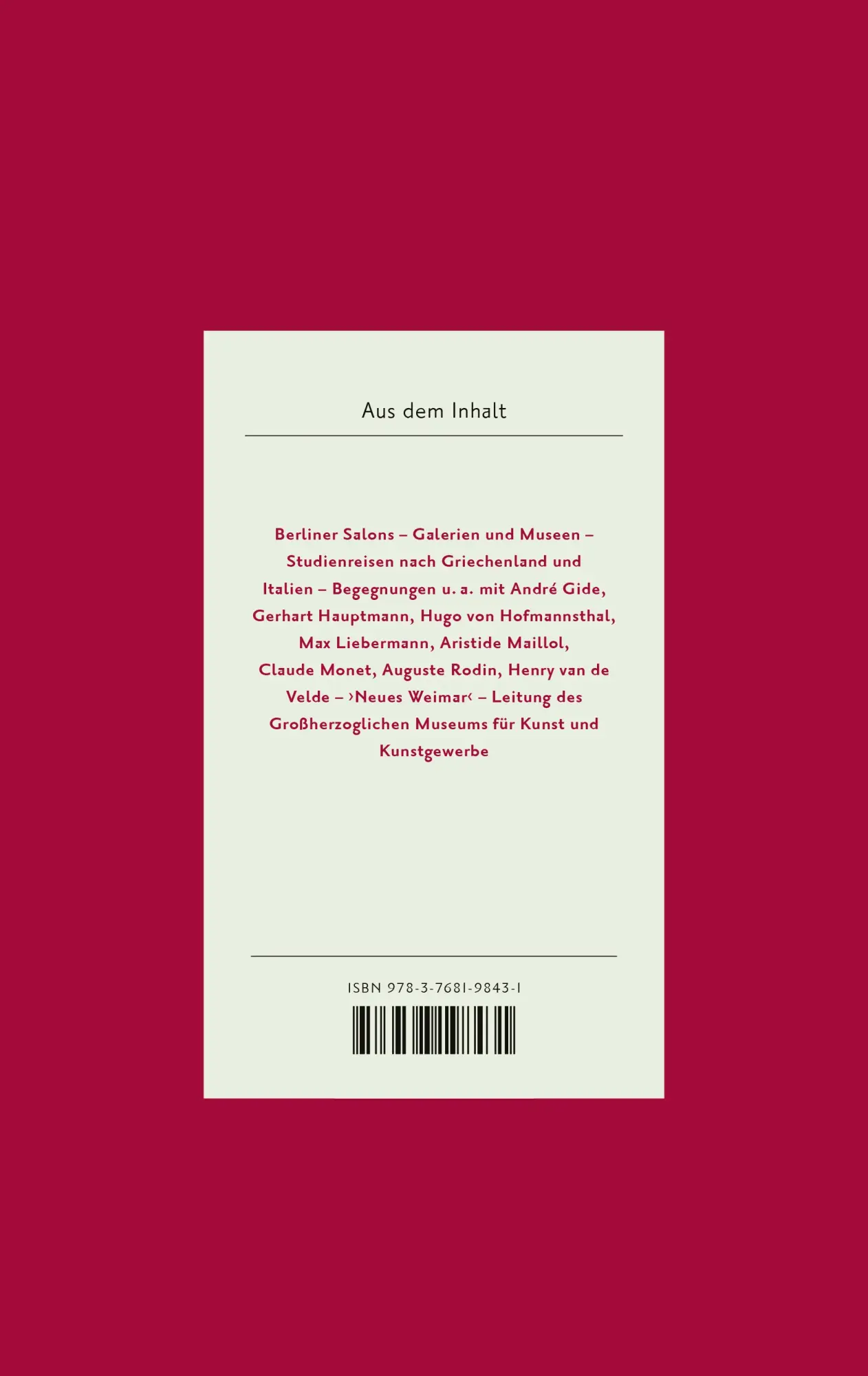 Rückseite: 9783768198431 | Das Tagebuch (1880-1937), Band 3 | 1897-1905 | Harry Graf Kessler