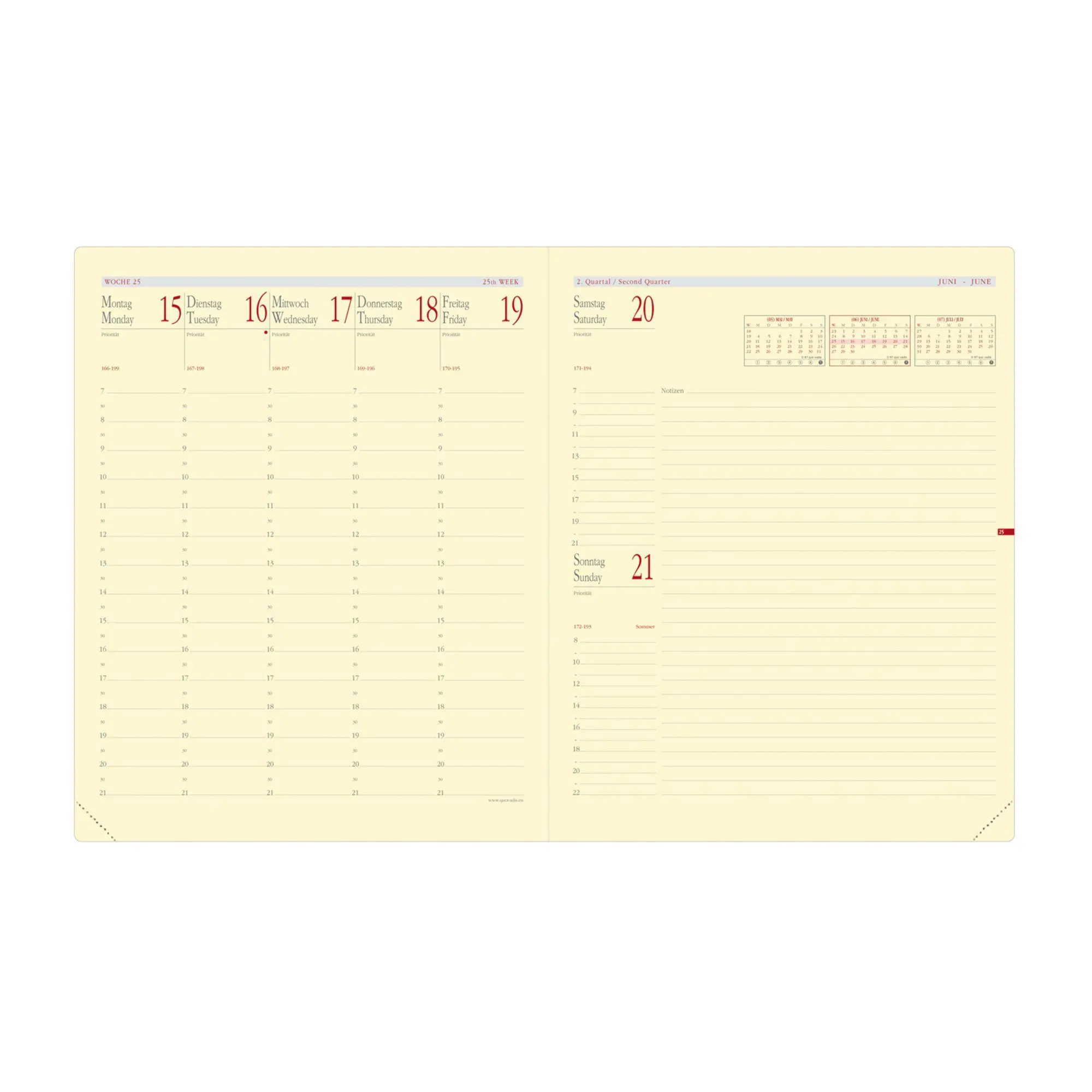 Bild: 3371010448531 | PRE PRESTIGE NOTE VZ Soho rot 2027 | Kalender im Schreibtischformat