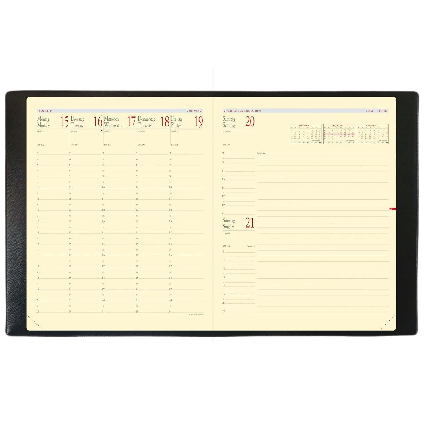 Bild: 3371010448531 | PRE PRESTIGE NOTE VZ Soho rot 2027 | Kalender im Schreibtischformat