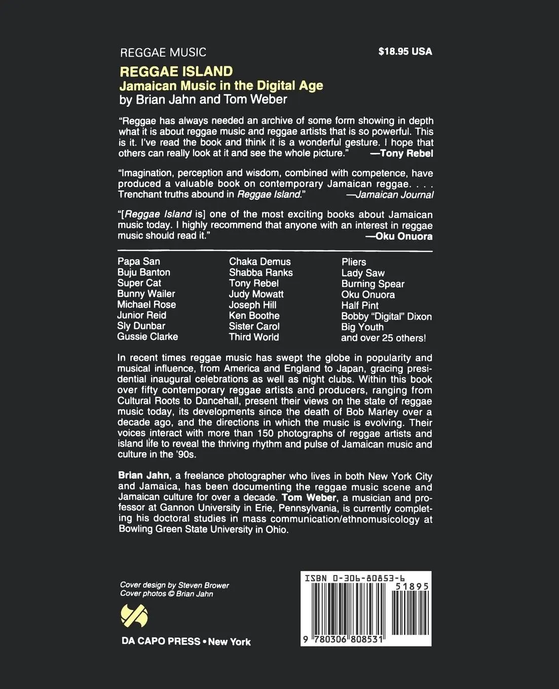 Rückseite: 9780306808531 | Reggae Island | Jamaican Music in the Digital Age | Brian Jahn (u. a.)