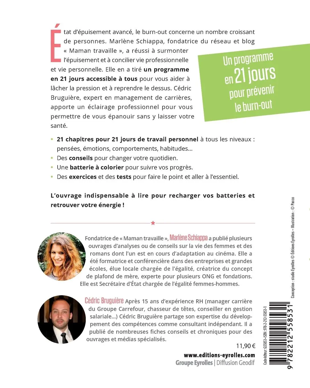 Rückseite: 9782212558531 | J'arrête de m'épuiser: Comment prévenir le burn-out | Schiappa (u. a.)