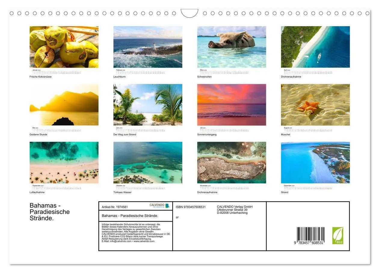Bild: 9783457608531 | Bahamas - Paradiesische Strände. (Wandkalender 2026 DIN A3 quer),...