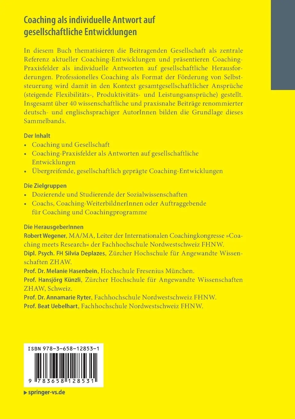 Rückseite: 9783658128531 | Coaching als individuelle Antwort auf gesellschaftliche Entwicklungen