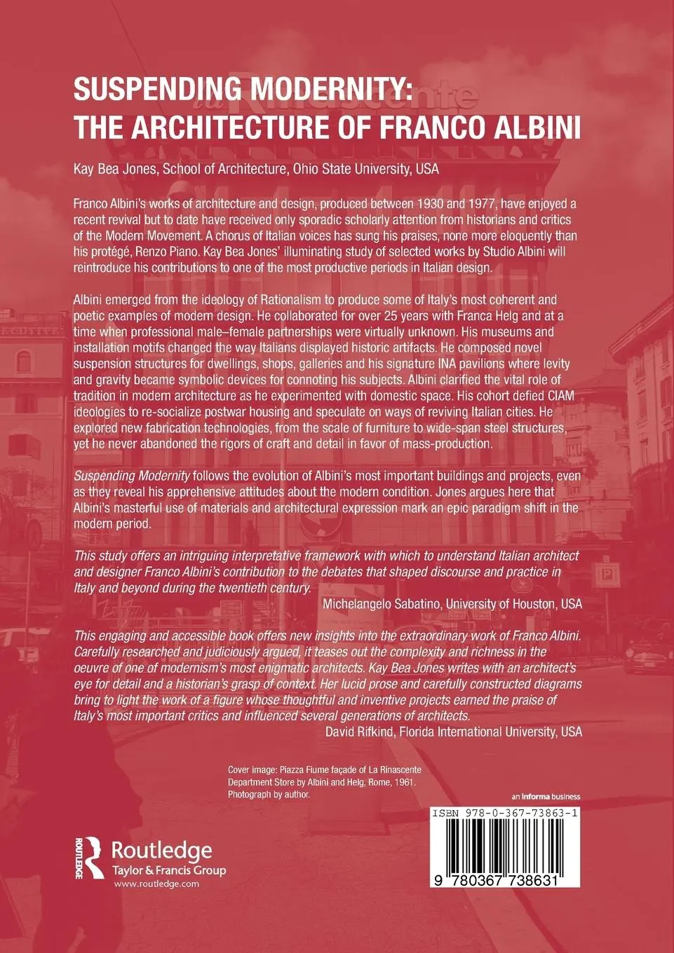 Rückseite: 9780367738631 | Suspending Modernity | The Architecture of Franco Albini | Jones