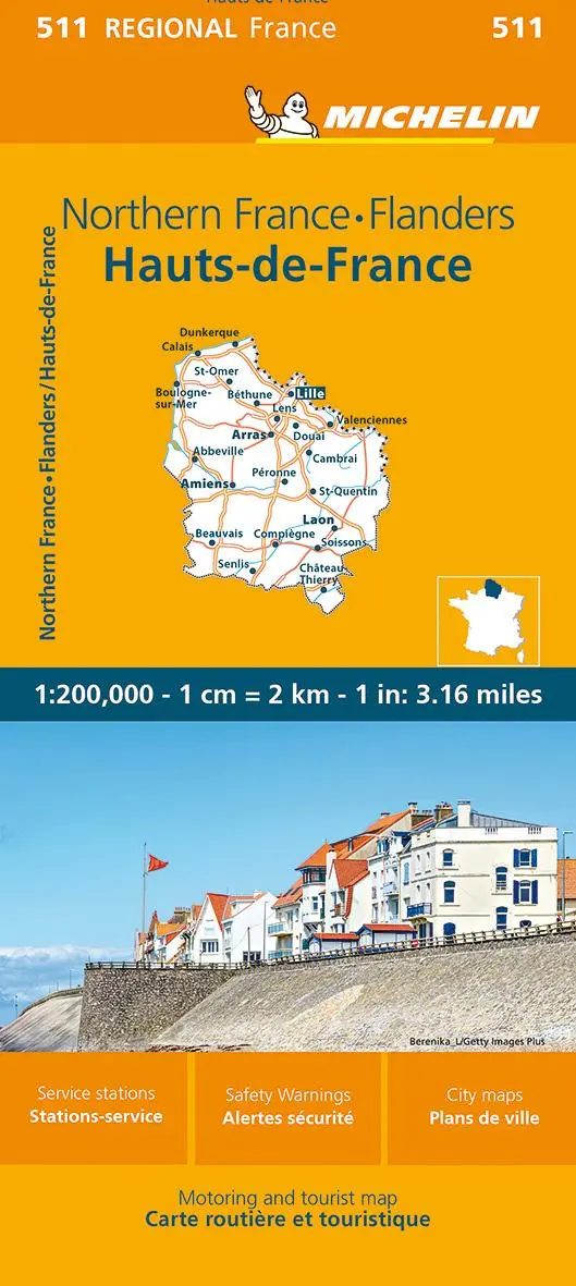 Cover: 9782067258631 | Michelin Northern France-Flanders / Hauts-de-France 511 | (Land-)Karte