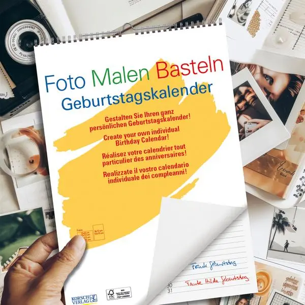 Bild: 9783731828631 | Foto-Malen-Basteln Bastelkalender A4 weiß Geburtstagskalender | Verlag