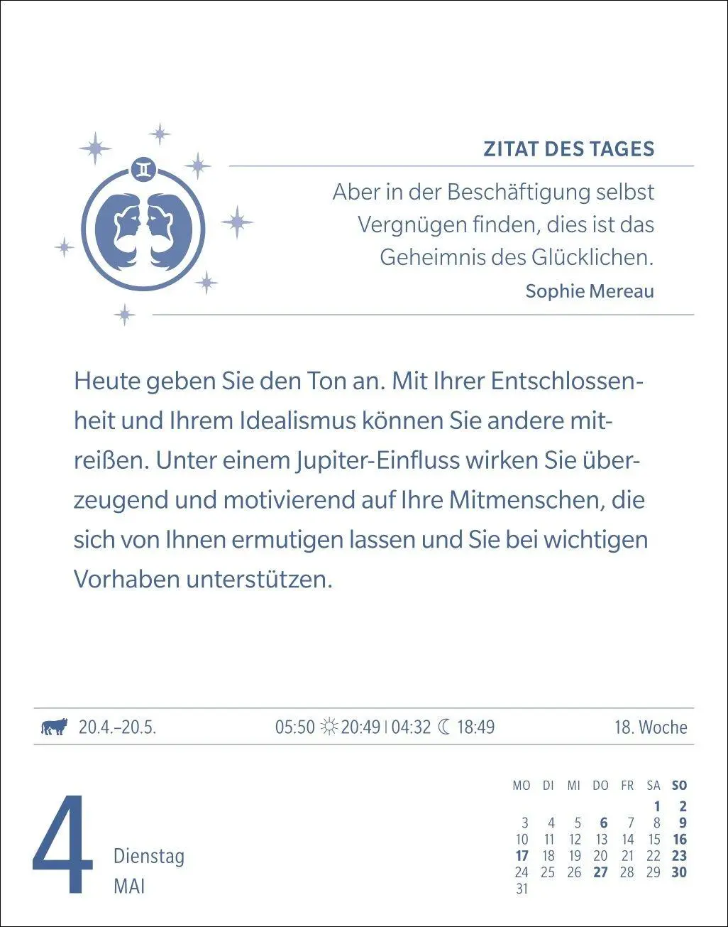 Bild: 9783840038631 | Zwillinge Sternzeichenkalender 2027 - Tagesabreißkalender - Ihr...