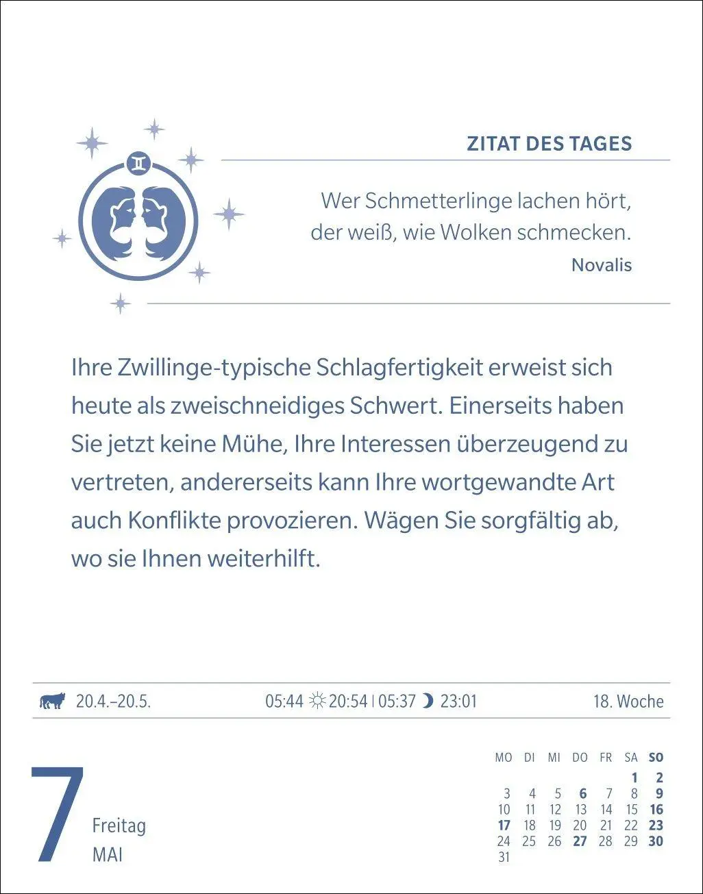 Bild: 9783840038631 | Zwillinge Sternzeichenkalender 2027 - Tagesabreißkalender - Ihr...