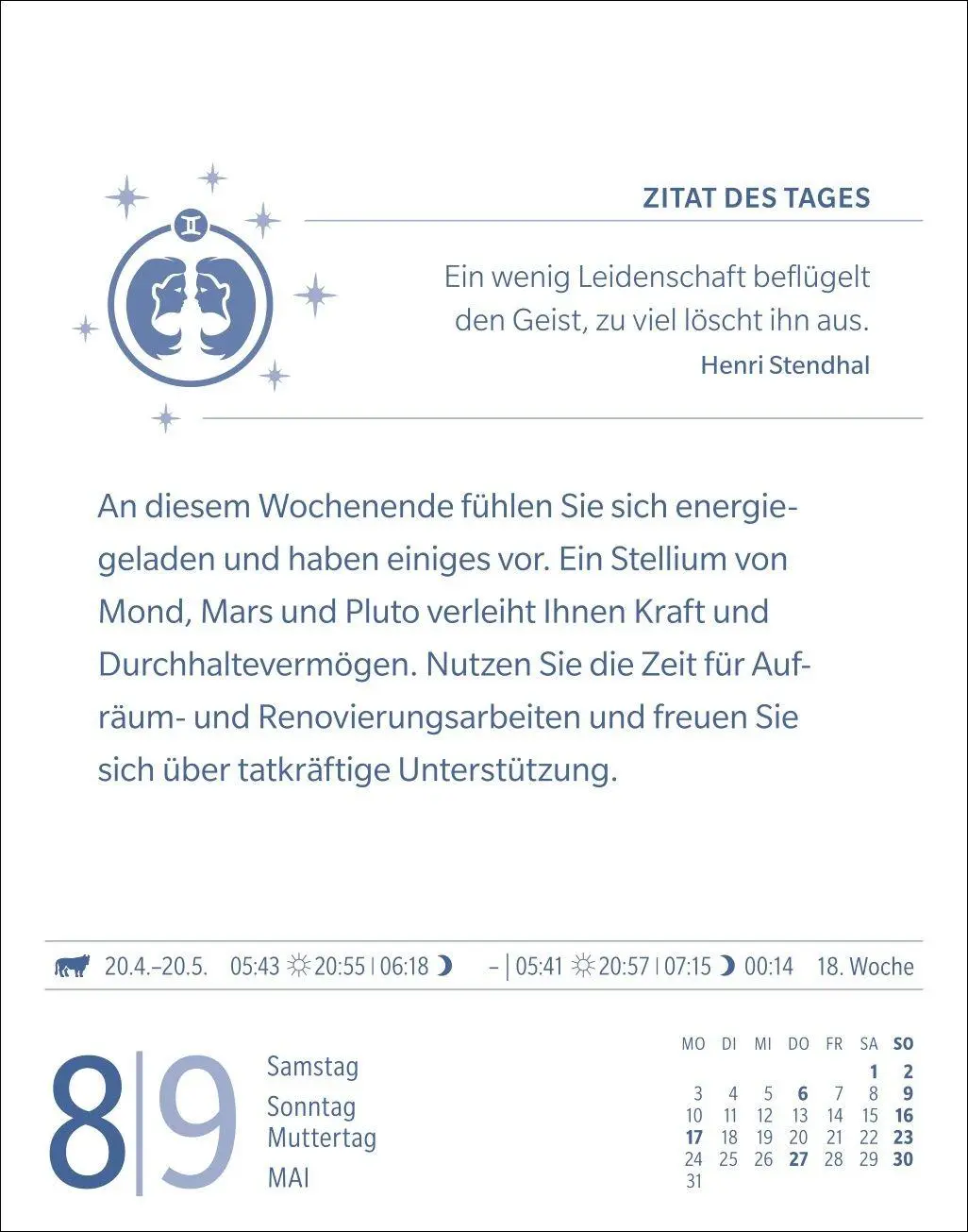Bild: 9783840038631 | Zwillinge Sternzeichenkalender 2027 - Tagesabreißkalender - Ihr...