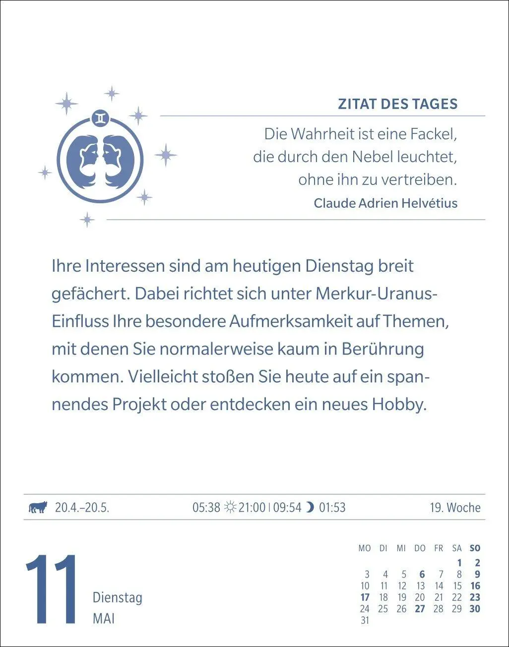 Bild: 9783840038631 | Zwillinge Sternzeichenkalender 2027 - Tagesabreißkalender - Ihr...