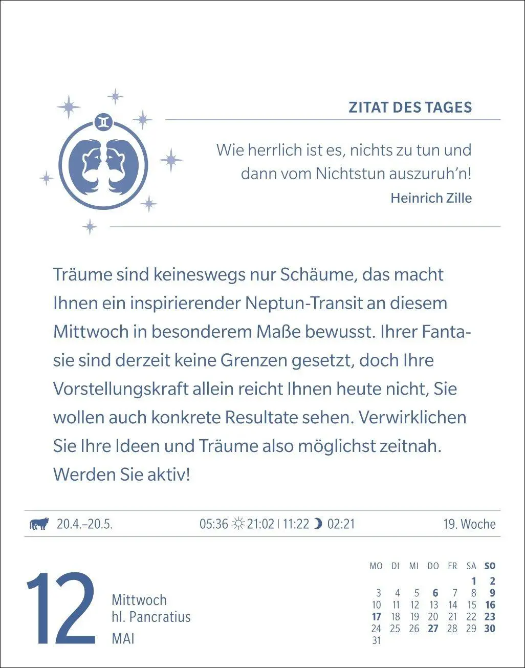Bild: 9783840038631 | Zwillinge Sternzeichenkalender 2027 - Tagesabreißkalender - Ihr...