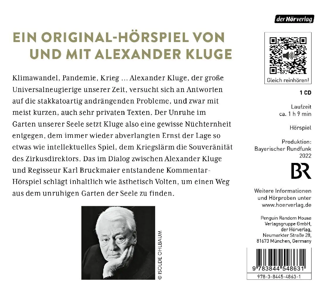 Bild: 9783844548631 | Unruhiger Garten der Seele, 1 Audio-CD | Kommentare | Alexander Kluge