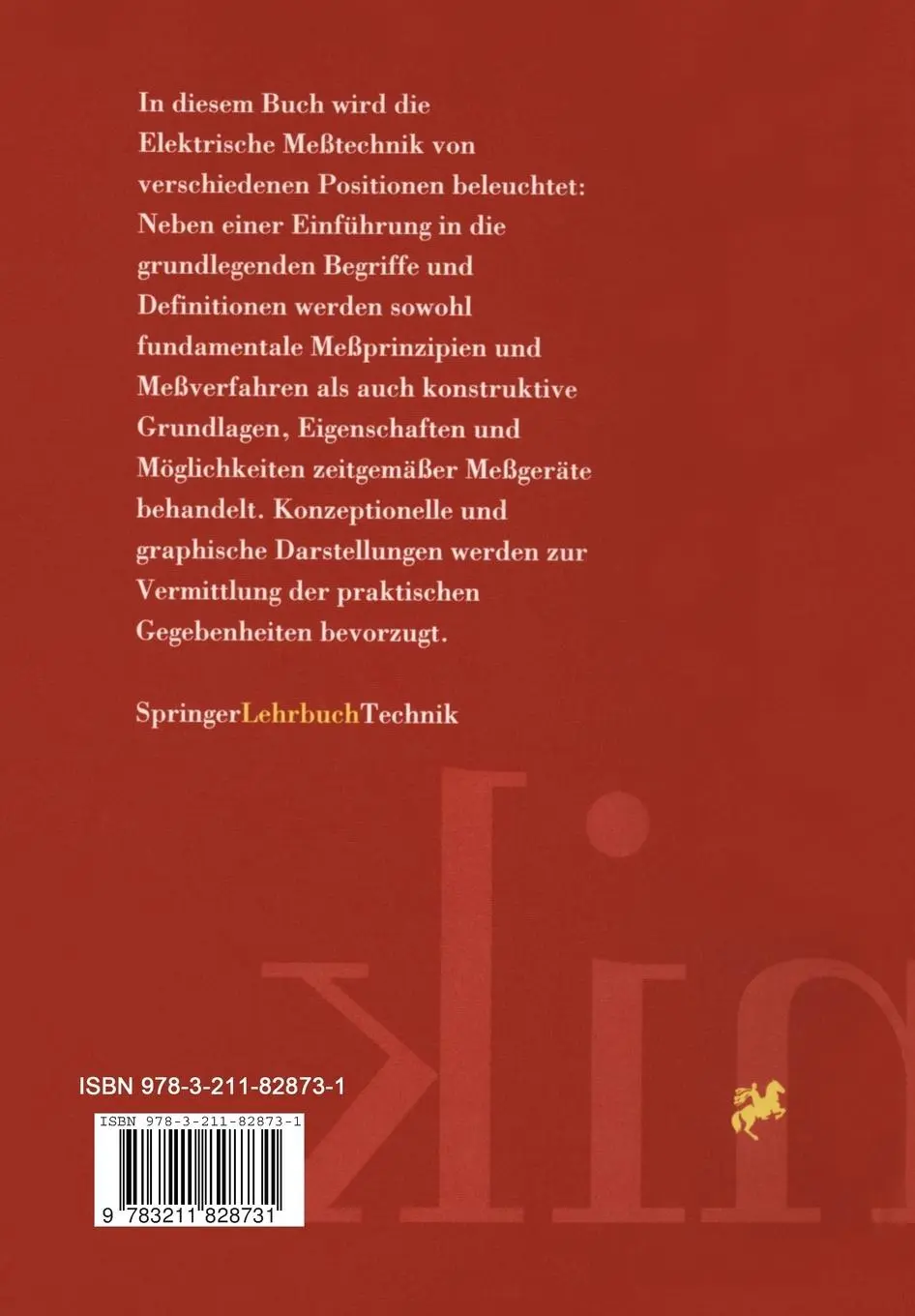 Rückseite: 9783211828731 | Elektrische Meßtechnik | Herbert Schweinzer (u. a.) | Taschenbuch