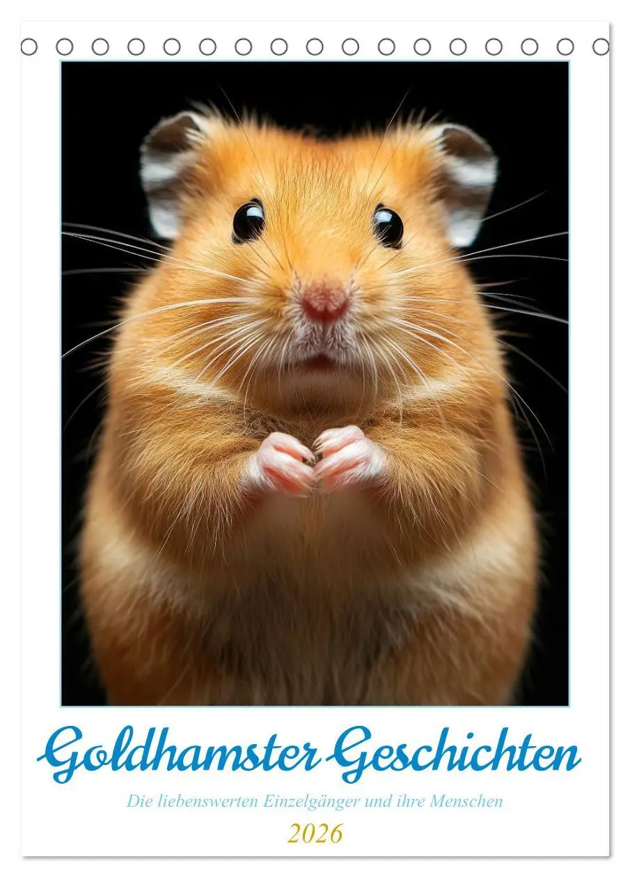 Cover: 9783516538731 | Goldhamster Geschichten (Tischkalender 2026 DIN A5 hoch), CALVENDO...
