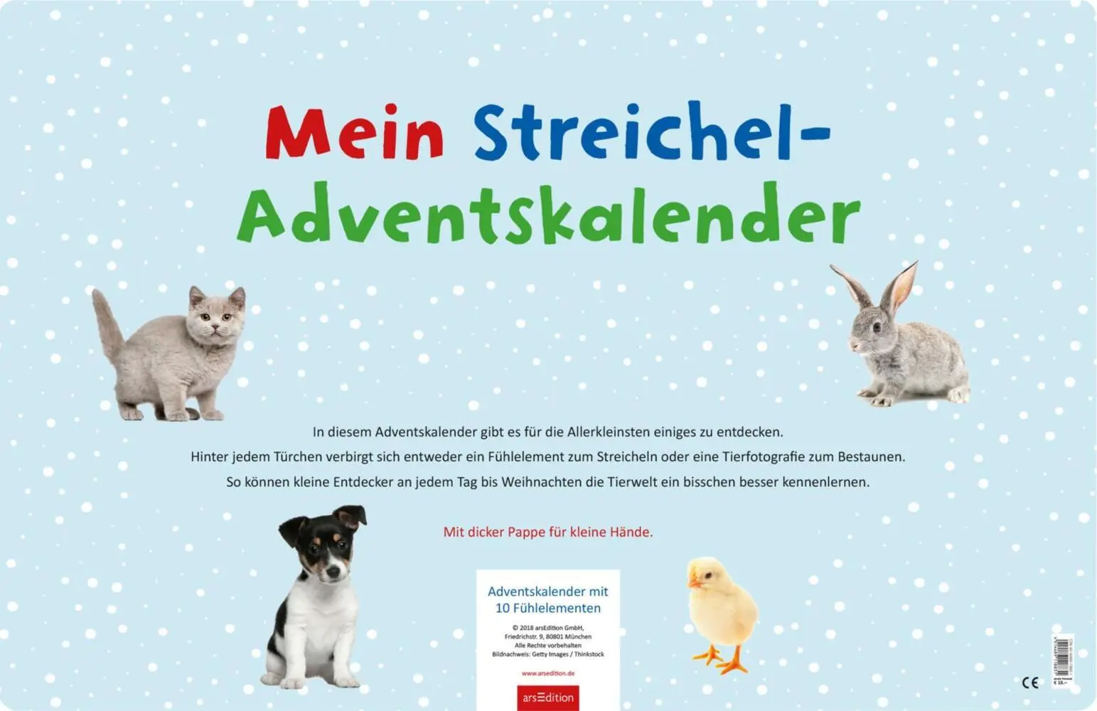 Bild: 4014489118831 | Mein Streichel-Adventskalender | Mit Fühlelementen | Kalender | 2 S.