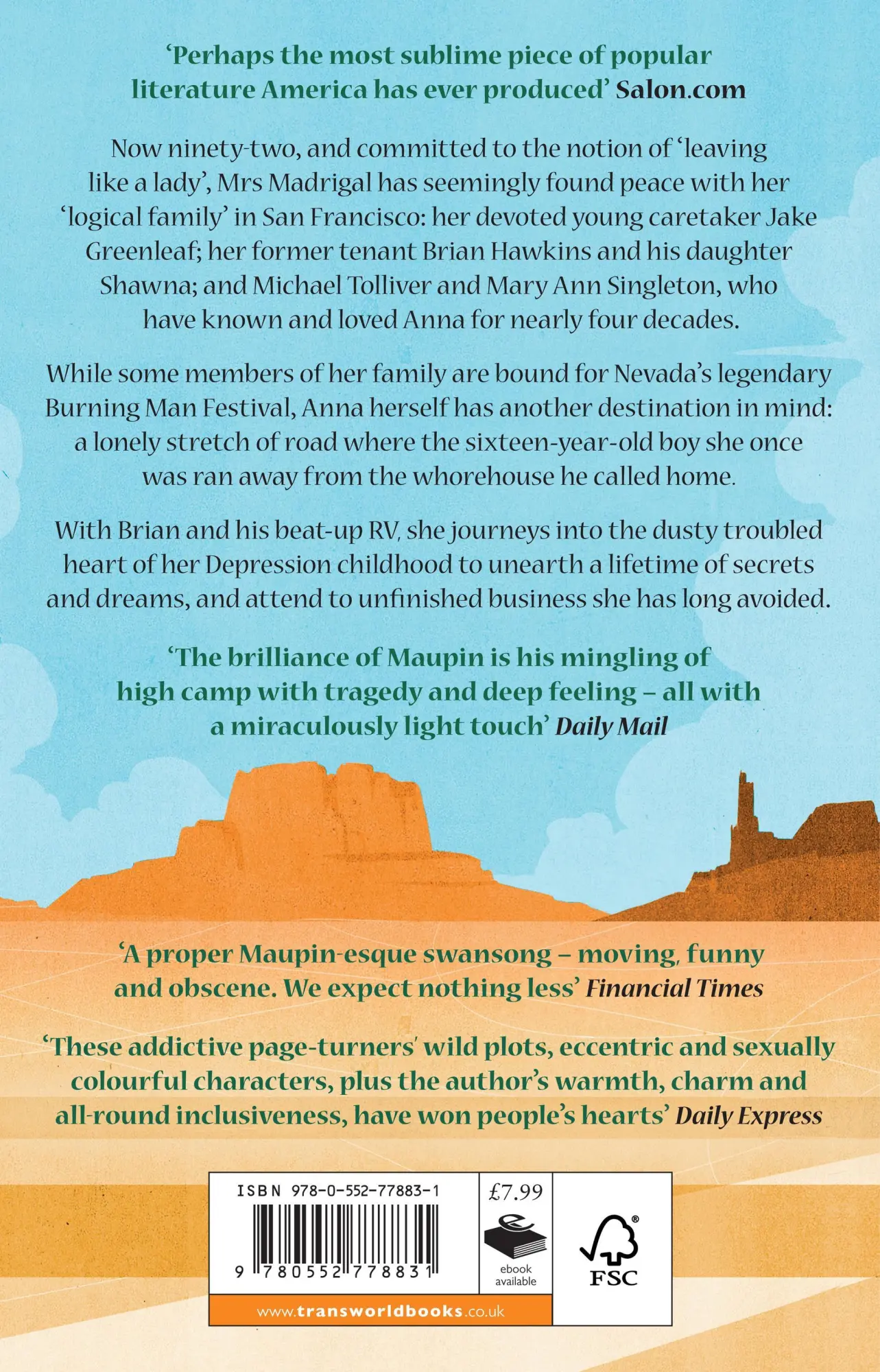 Rückseite: 9780552778831 | The Days of Anna Madrigal | Tales of the City 9 | Armistead Maupin