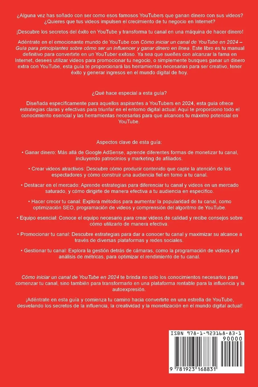 Rückseite: 9781923168831 | Cómo iniciar un canal de YouTube en 2024 - Guía para principiantes...