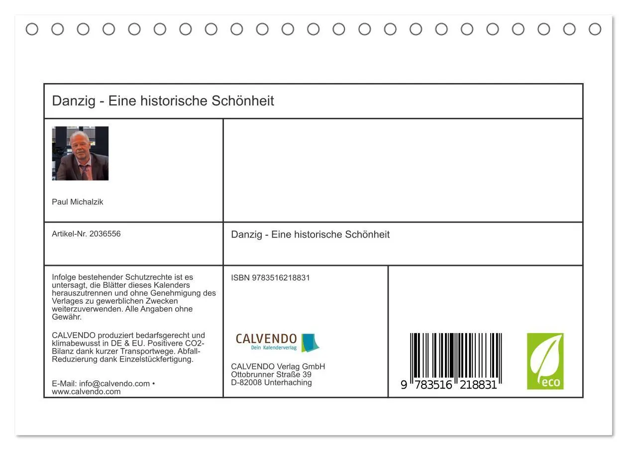 Bild: 9783516218831 | Danzig - Eine historische Schönheit (Tischkalender 2026 DIN A5...