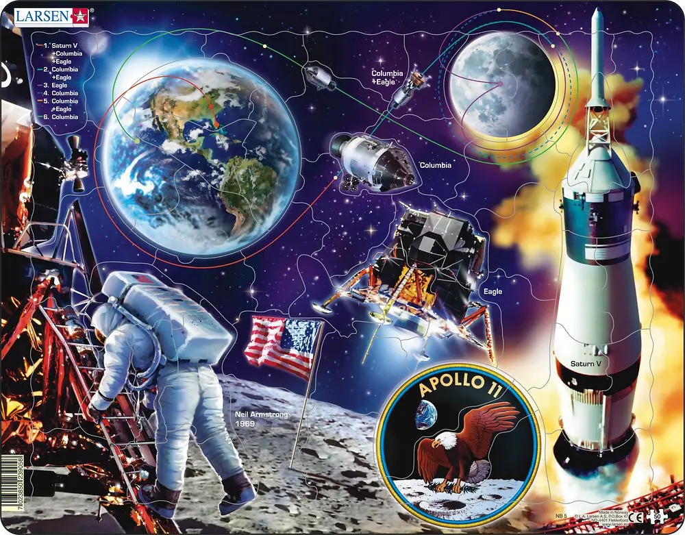 Cover: 7023852118931 | Puzzle - Raumfahrt Apollo 11 (neutral) | Puzzle | 2019 | Larsen