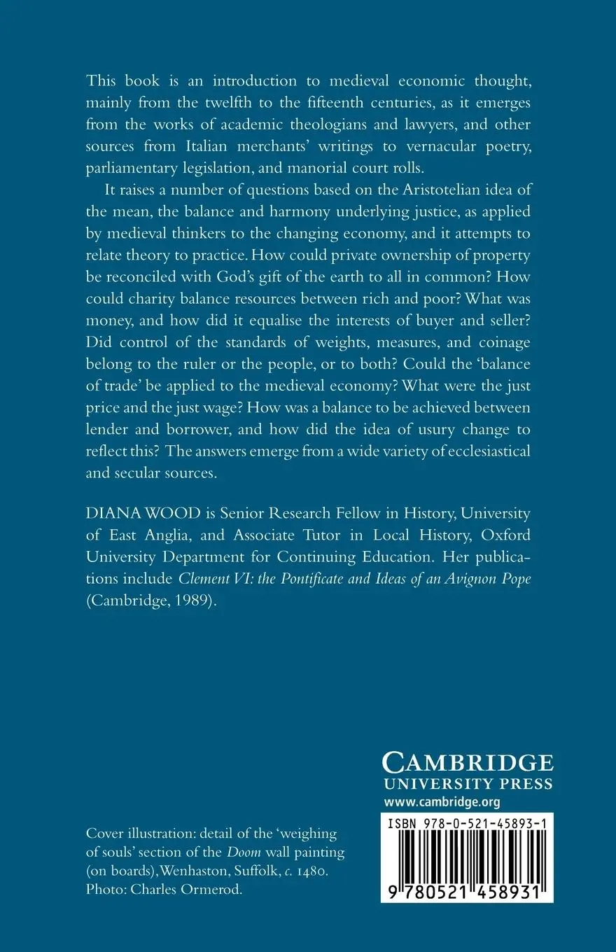Rückseite: 9780521458931 | Medieval Economic Thought | Diana Wood | Taschenbuch | Englisch | 2011