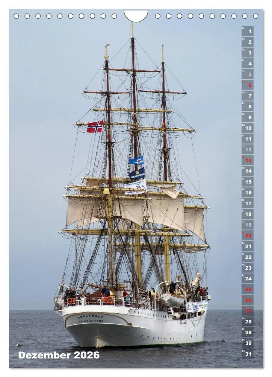 Bild: 9783516448931 | Segelromantik - Großsegler auf der Ostsee (Wandkalender 2026 DIN A4...
