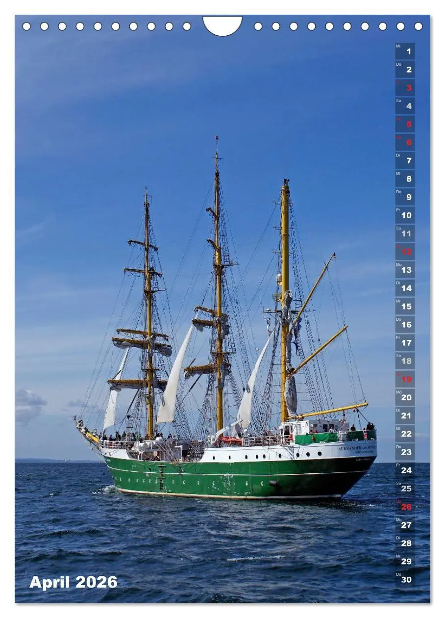 Bild: 9783516448931 | Segelromantik - Großsegler auf der Ostsee (Wandkalender 2026 DIN A4...