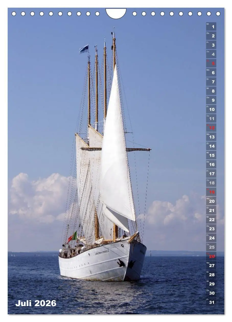 Bild: 9783516448931 | Segelromantik - Großsegler auf der Ostsee (Wandkalender 2026 DIN A4...
